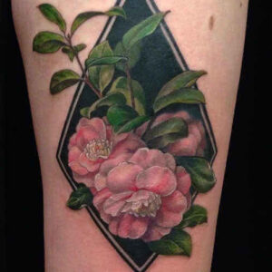 Arm Tattoo rosa Blumen