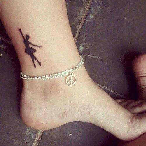 Tattoo Bein-Tattoo Ballerina