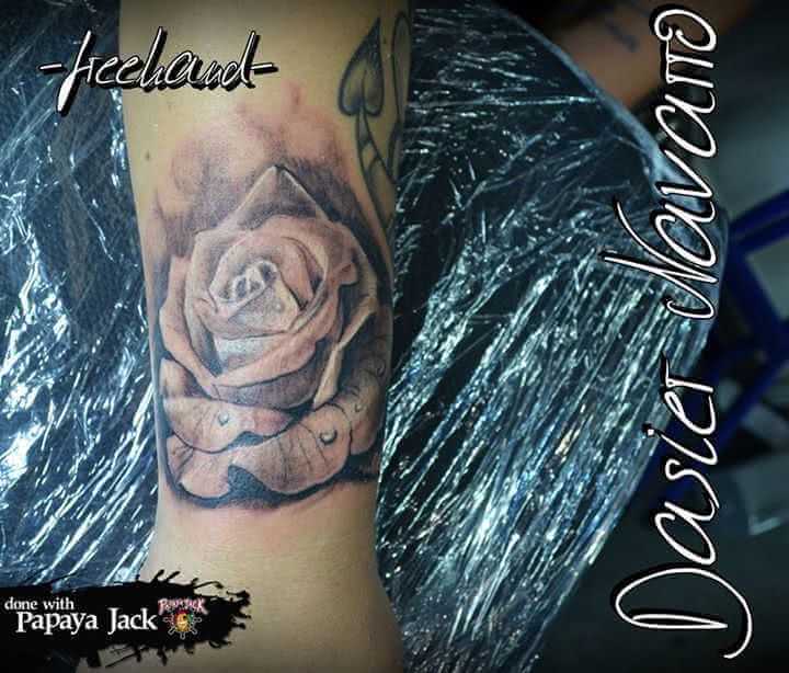 Bein Tattoo Rose