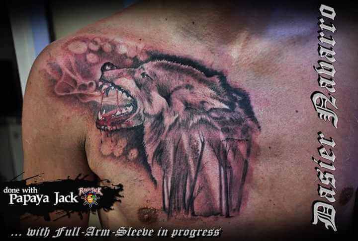Tattoo Brust Tattoo Wolf
