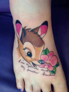 Bambi Comic Tattoo Idee für den Fuss