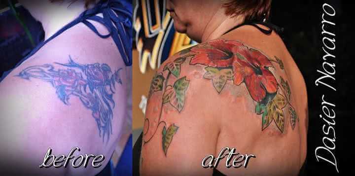 Schulter Tattoo Cover up Blume