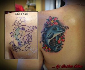 Schulter Tattoo Delfin