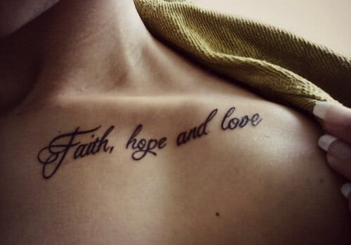 3 Wörter Faith, hope and love