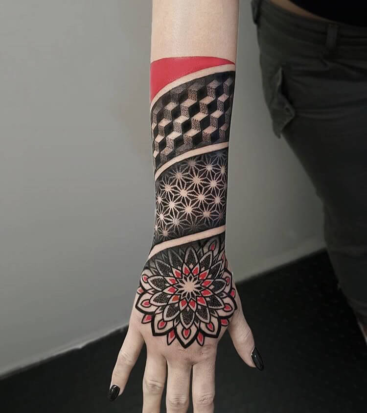 Tattoo 3d Mandala Wuerfel