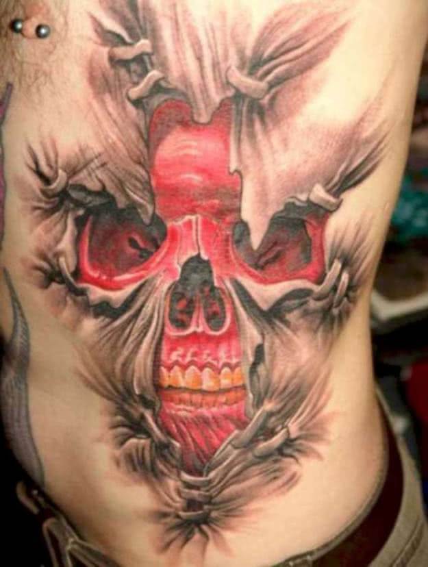 Tattoo 3D Skull Totenkopf