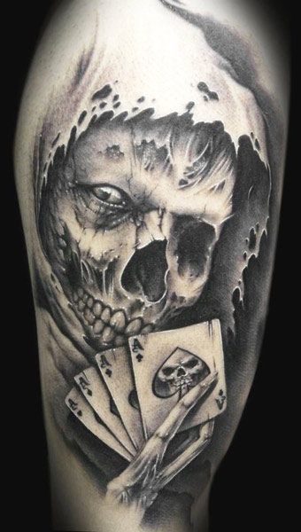 Tattoo Der Tod mit Karten