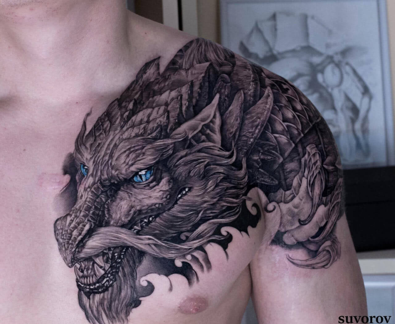 Tattoo Japanischer Drachen auf der Schulter