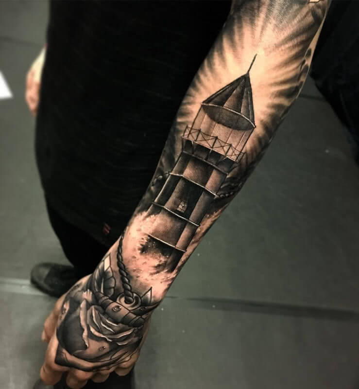 Tattoo Leuchtturm Sleeve