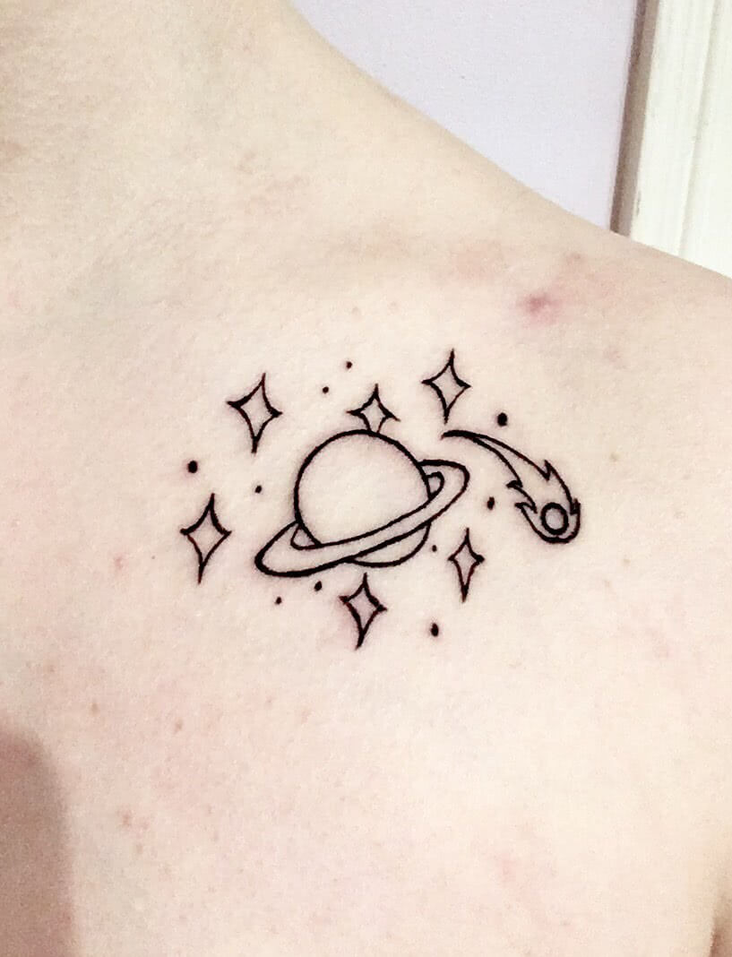 Tattoo Linework Saturn