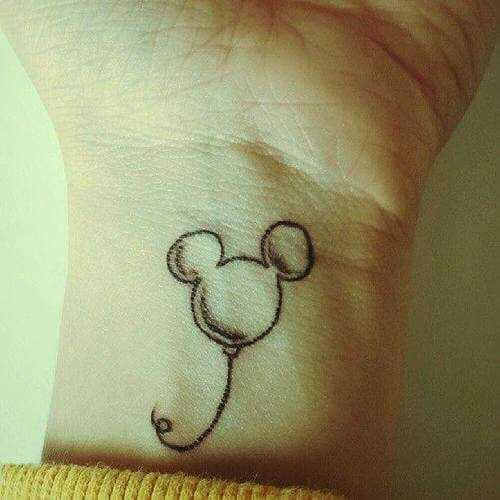 Mickymaus Ballon Unterarmtattoo