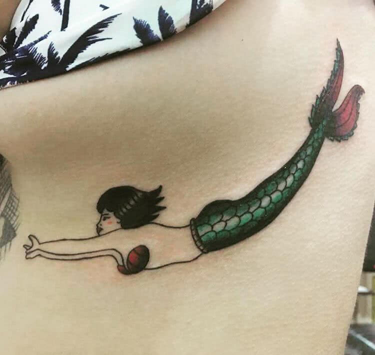 Tattoo Oldschool Meerjungfrau