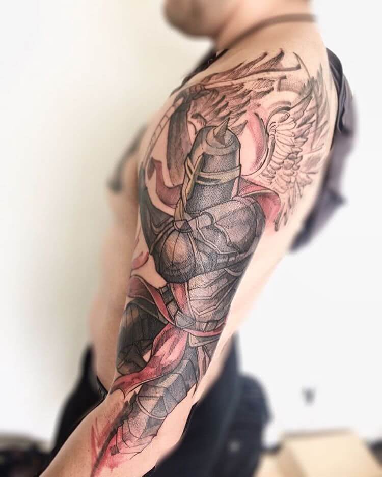 Tattoo Ritter mit Flügeln