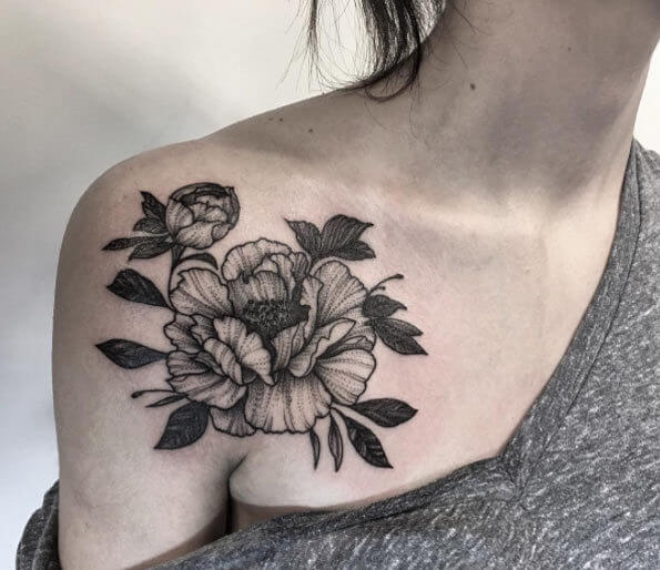 Tattoo schwarz weiße Blume