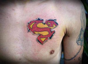 3D Superman Logo Tattoo Idee für die Brust