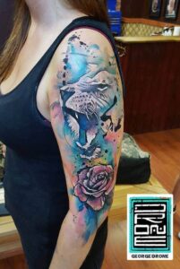Wasserfarbe Watercolor Aquarell Arm Sleeve