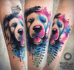 Watercolor Wasserfarbe Hund Dog