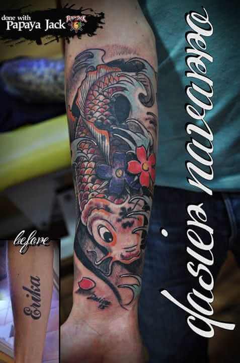 Unterarm Tattoo Cover up Fisch