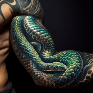 3D-Schlangen-Tattoo: Lebendige Kunst auf dem Unterarm