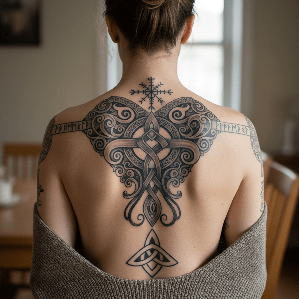 Celtic and Viking tattoos: elegance and strength on the female back