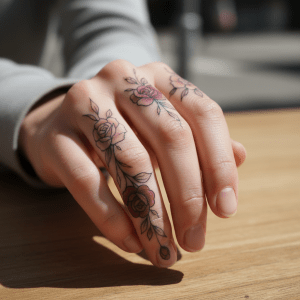 Elegant cascading flower tattoo for stylish hands