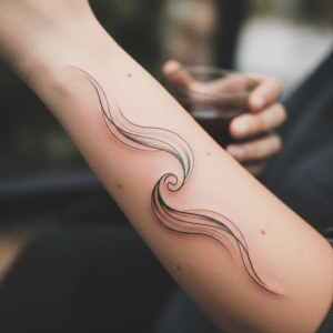 Elegante Fließende Linien: Minimalistisches Arm-Tattoo Design