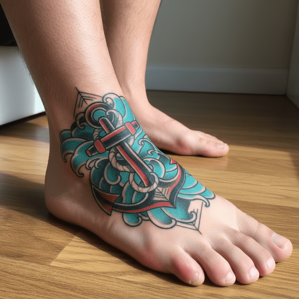 Harmonious tattoo templates: old school and new school fusion for men’s feet