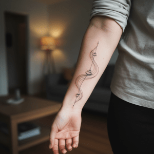 Minimalist tattoo template: Zen garden elegance for the forearm