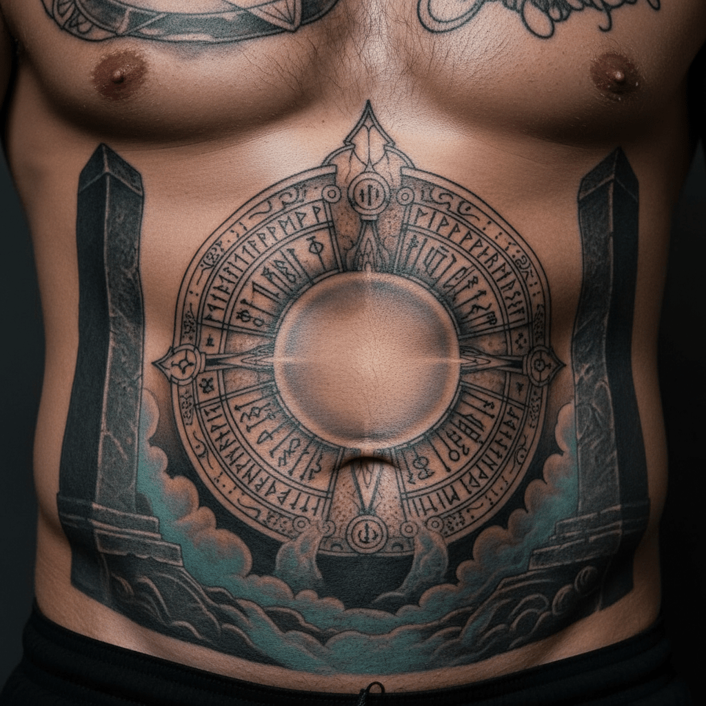 Mystische Tattoo-Kunst: Magische Welten auf der Haut des Mannes