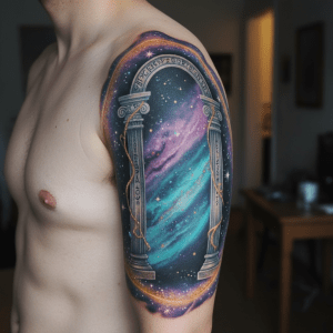 Mythisches Portal: Verzaubernde Tattoo-Kunst am Arm
