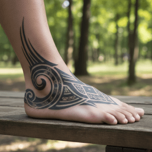 Poderosos tatuajes tribales en los pies: la tradición se une a la modernidad para los hombres