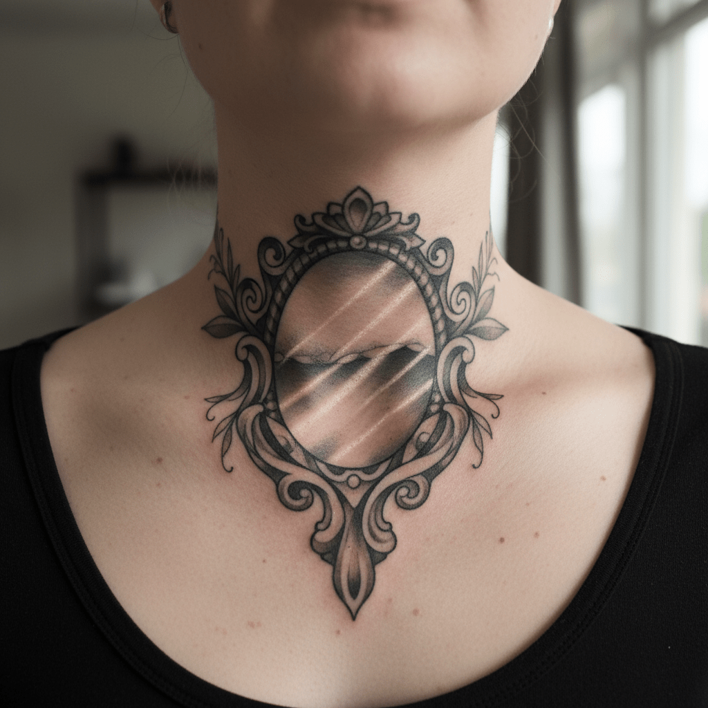 Symbiose von Oldschool und Newschool: Filigranes Hals-Tattoo als Kunstwerk der Moderne