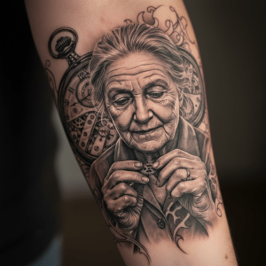Zeitlose Weisheit: Das Porträt der Uhrmacherin als Tattoo-Kunstwerk