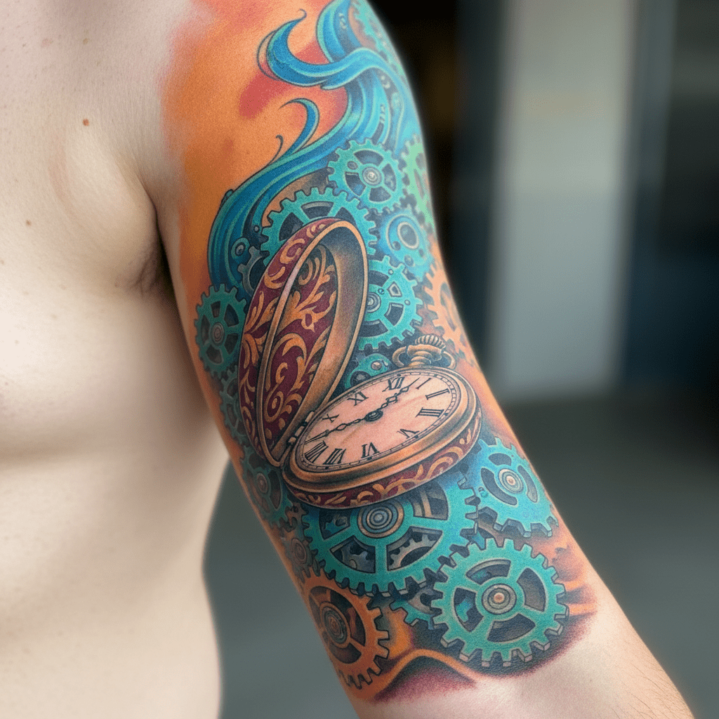 Zeitreise am Arm: Oldschool trifft Newschool Tattoo Meisterwerk