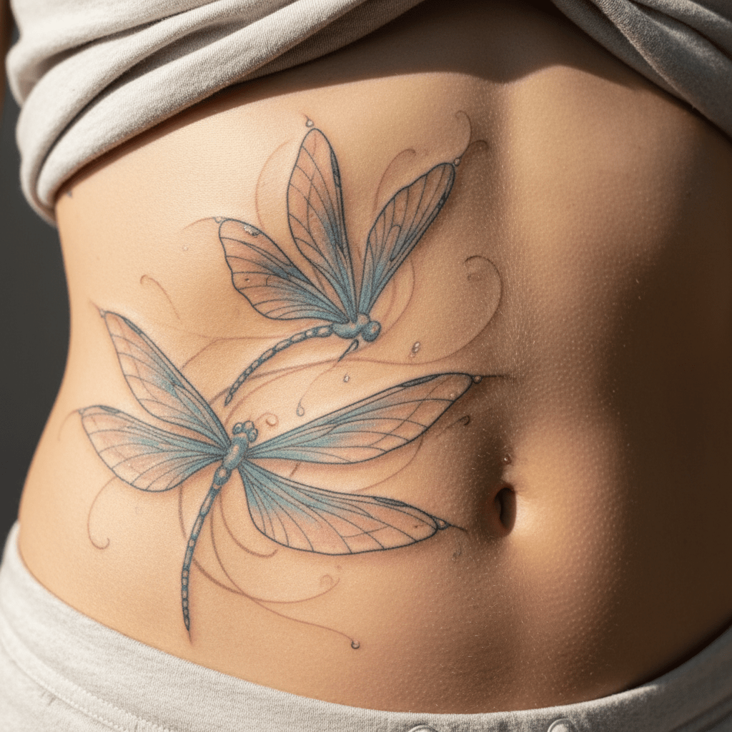 Danza de la libélula: cambio y elegancia como tatuaje de vientre
