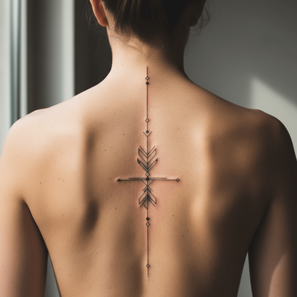 Minimalistisches Wirbelsäulen-Tattoo für Frauen: Elegantes und modernes Design in filigraner Ausführung