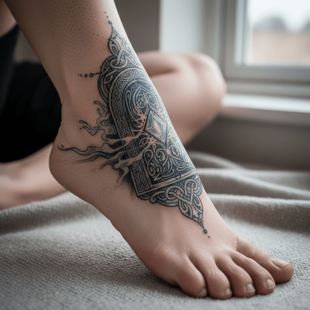 Tatouage mystique de pieds pour femmes : Un portail vers un monde de rêve plein de magie et de fantaisie