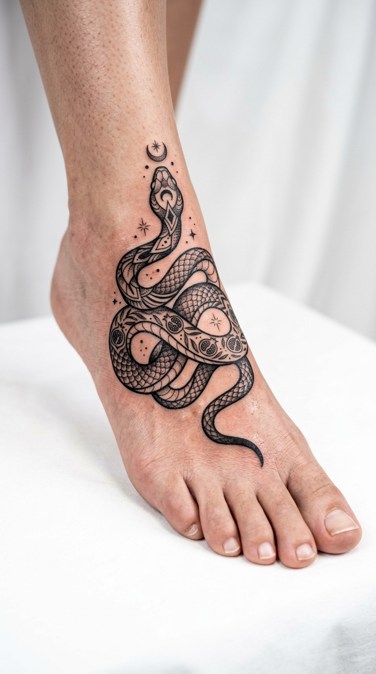 Tattoo Vorlage Die Hohepriesterin als Schlange