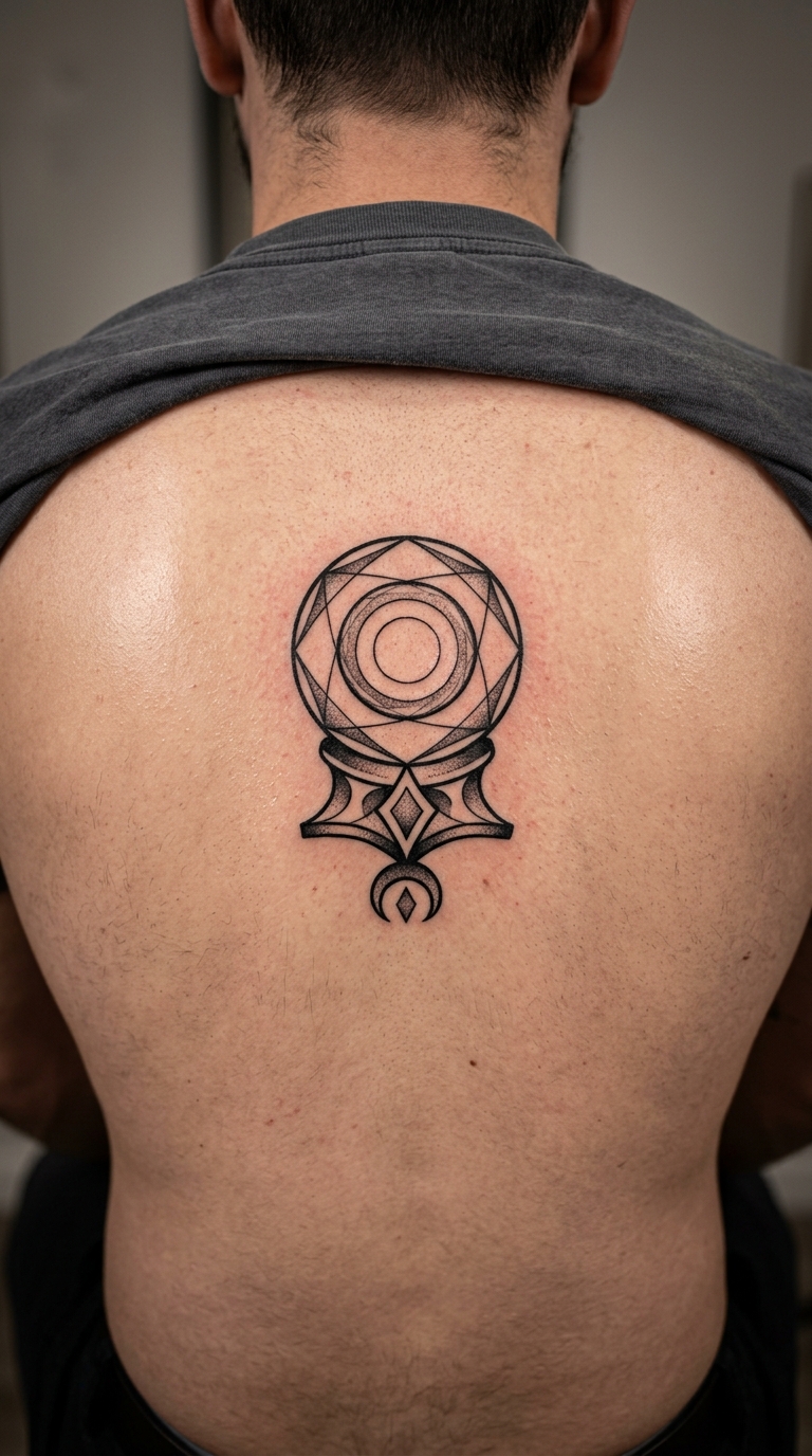 Kristallkugel Tattoo Idee für den Rücken