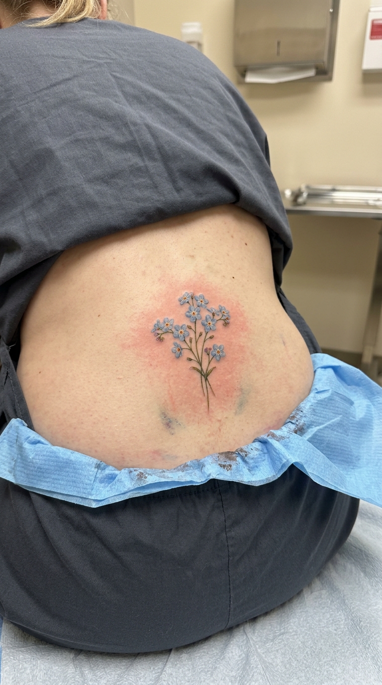 Vergissmeinnicht Tattoo Vorlage für das Steißbein