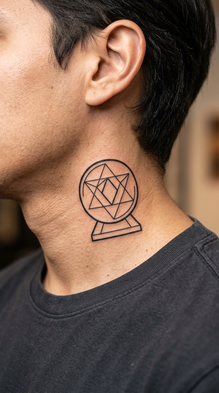 Tattoo Vorlage Kristallkugel als Zeichen