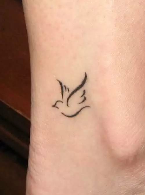 Bein-tattoo Vogelumriss