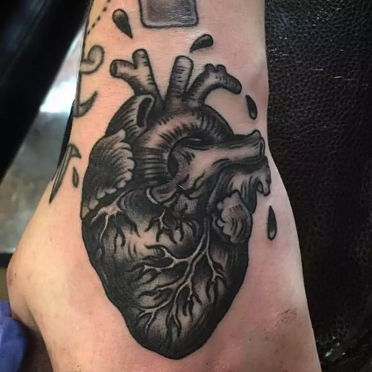 anatomisches Herz in schwarz