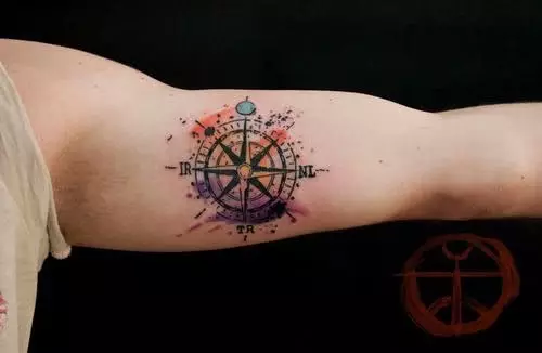 Aquarell Kompass