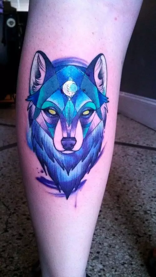 Blauer Wolf Wolfkopf