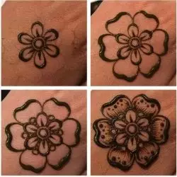 Prozess eines Henna Tattoos – Muster Blume