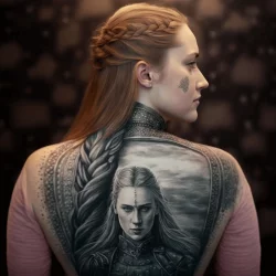 Schildmaid Tattoo auf dem Rücken